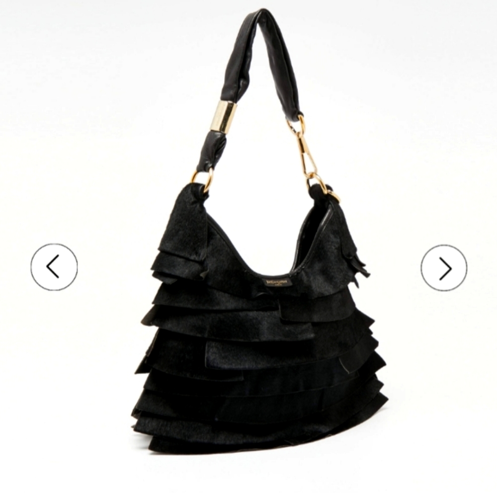 Yves Saint Laurent- Vintage- YSL Leather Tier Ruffle  Shoulder Bag.